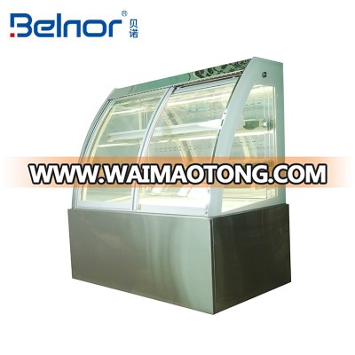 743L commercial curved glass cake display cold showcase refrigerator